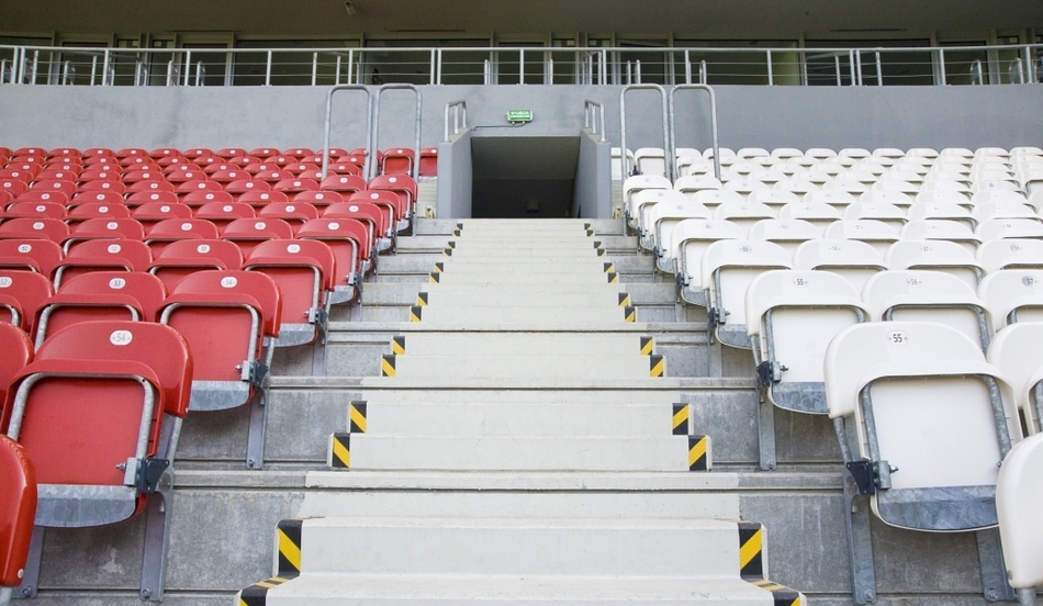 Steps in a stadium